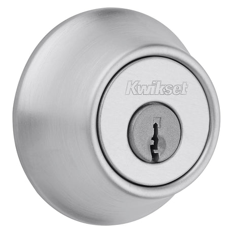 Kwikset 660 26DRCALRCSK3BX Deadbolt, Satin Chrome, 2-3/8, 2-3/4 in Backset, 1-3/4 to 1-3/8 in Thick Door, Pack of 3