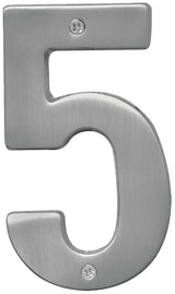 Hy-Ko Prestige Series BR-51SN/5 House Number, Character: 5, 5 in H Character, Nickel Character, Brass, Pack of 3