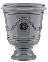 Southern Patio CMX-091851 Porter Planter, 18 in H, 15-1/2 in W, 15-1/2 in D, Urn, Ceramic, Neutral Gray, Gloss