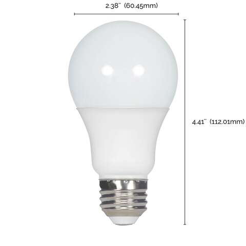 Satco A19 E26 (Medium) LED Bulb Cool White 60 Watt Equivalence 100 pk