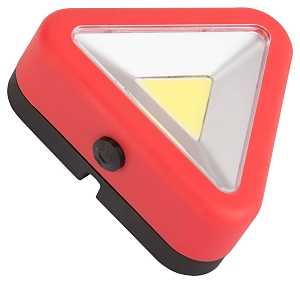 PowerZone 12620 COB LED Triangle Work Light, Red Reflector, ABS/PS Reflector, 3-1/4 in W Reflector, Pack of 12