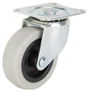 ProSource JC-N04-G Swivel Caster, 3 in Dia Wheel, 24 mm W Wheel, Thermoplastic Rubber Wheel, Gray, 130 lb