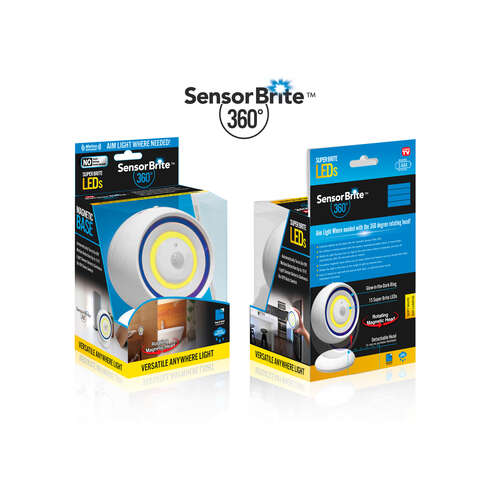 Sensor Brite As Seen On TV 180 lm White LED Work Light Flashlight AAA Battery