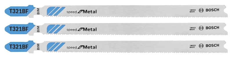 Bosch T321BF3 Jig Saw Blade, 0.3 in W, 5-1/4 in L, 12 TPI, Pack of 5