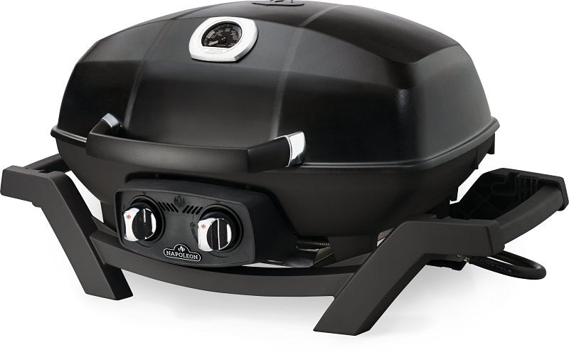 Napoleon TravelQ Series PRO285N-BK Portable Gas Grill, 12,000 Btu/hr BTU, Natural Gas, 2-Burner, Smoker Included: Yes