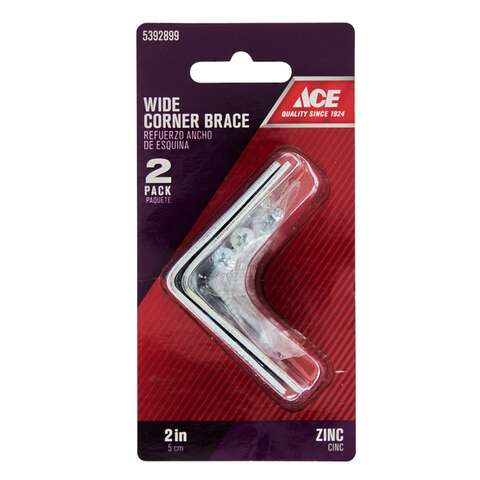 Ace 2 in. H X 2.75 in. W X 2 in. D Zinc Inside Wide Corner Brace, Pack of 5