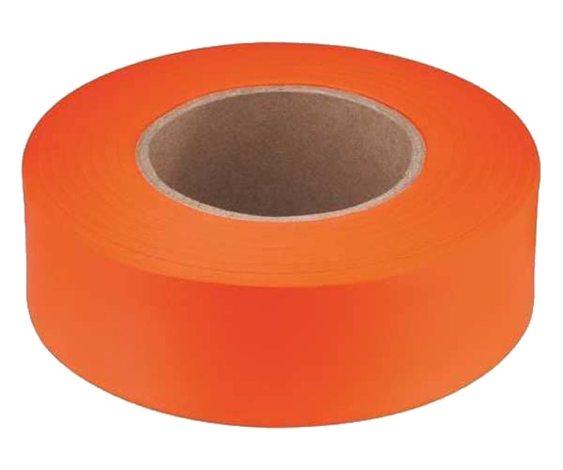 Empire 77-062 Flagging Tape, 600 ft L, 1 in W, Orange, Plastic