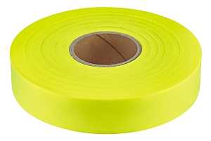 Empire 77-064 Flagging Tape, 600 ft L, 1 in W, Yellow, Plastic