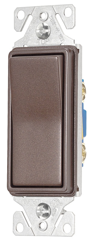 Eaton Wiring Devices 7500 Series 7501RB-K-L Rocker Switch, 15 A, 120/277 V, SPST, Thermoplastic Housing Material