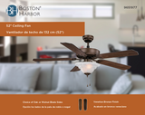 Boston Harbor CF-B552-ORB Ceiling Fan, 5-Blade, Oak or Walnut Blade, 52 in Sweep, MDF Blade, 3-Speed