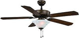 Boston Harbor CF-B552-ORB Ceiling Fan, 5-Blade, Oak or Walnut Blade, 52 in Sweep, MDF Blade, 3-Speed