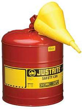 Justrite 7150110 Safety Can, 5 gal, Steel, Red