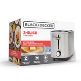 Black+Decker TR0011SSA Toaster, 750 W, 2-Slice, 7, Stainless Steel, Silver