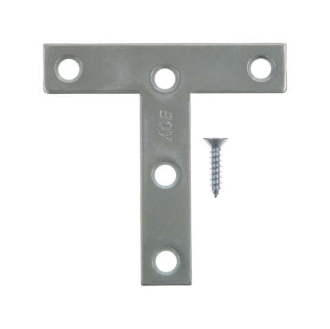 Ace 3 in. H X 3.75 in. W X 3 in. D Zinc Tee Plate, Pack of 5