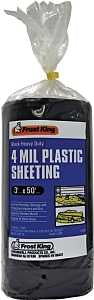 Frost King P350BW Polyethylene Sheeting, 50 ft L, 3 ft W, Black