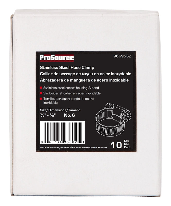 ProSource HCRSS06-3L Interlocked Hose Clamp, Stainless Steel, Stainless Steel, Pack of 10