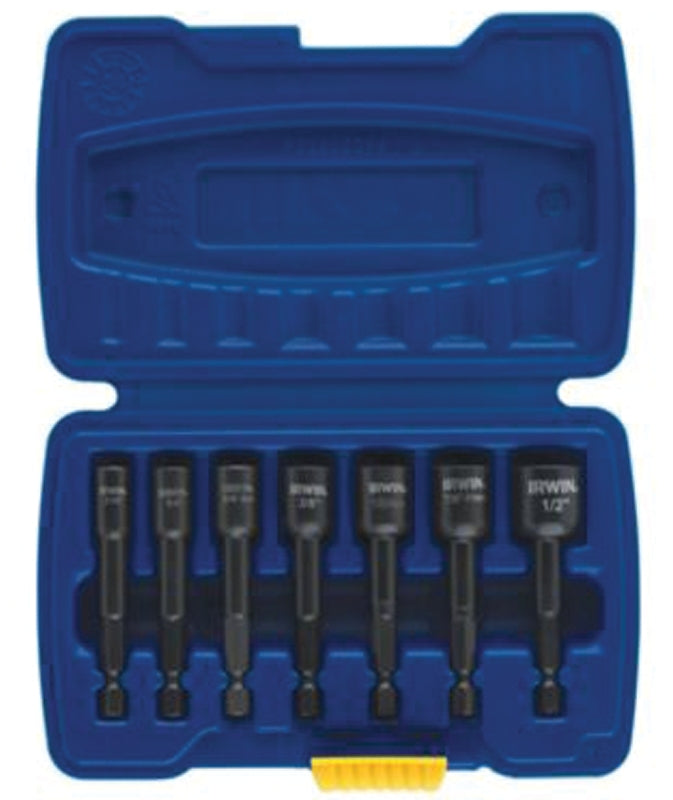 Irwin POWER-GRIP 394100 Bolt Extractor Set, 7-Piece, HCS, Black Oxide, Specifications: Reverse Spiral Flute