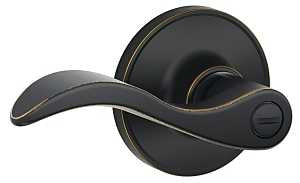 Schlage J Series J40SEV716 Privacy Lever, Mechanical Lock, Aged Bronze, Metal, Residential, 3 Grade