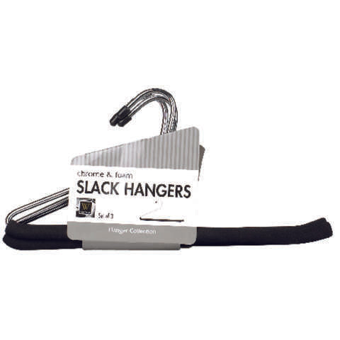 Whitmor 13-5/16 in. H X 1/2 in. W X 14-2/5 in. L Steel Black/Silver Slack Hanger 3 pk