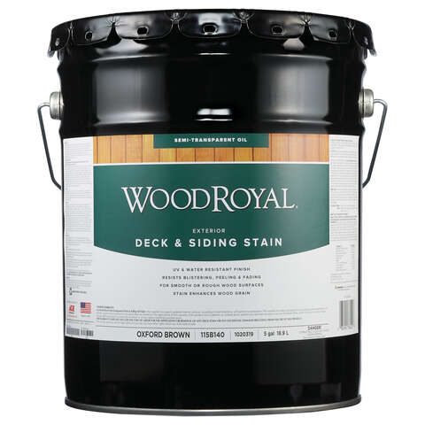 Ace Wood Royal Semi-Transparent Oxford Brown Oil-Based Deck and Siding Stain 5 gal