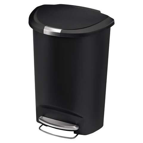 Simplehuman 50 L Black Plastic/Steel Step On Trash Can