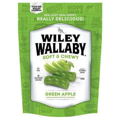 Wiley Wallaby Australian Style Gourmet Green Apple Licorice 10 oz, Pack of 10