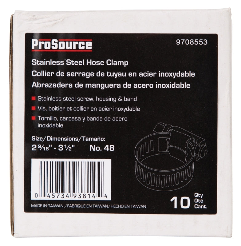 ProSource HCRSS48 Interlocked Hose Clamp, Stainless Steel, Stainless Steel, Pack of 10