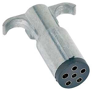 Hopkins 48445 Wire Connector, 6/12 V, 6-Pole, Zinc, Silver