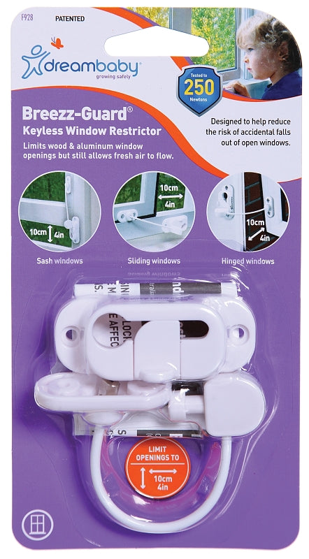 Dreambaby Breezz-Guard L928 Keyless Window Restrictor, Plastic, White