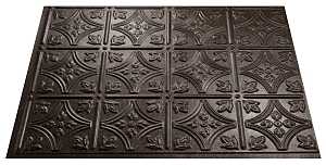 Fasade Traditional PB5027 Wall Tile, 18 in L Tile, 24 in W Tile, Smoked Pewter