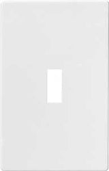 Eaton Wiring Devices PJS1W Wallplate, Mid-Size, 4-7/8 in L, 3.12 in W, 1-Gang, Polycarbonate, High-Gloss