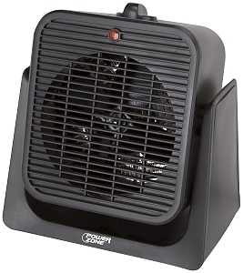 PowerZone SFH-181T 2-Function Heater/Fan, 12.5 A, 120 V, 750/1500 W, 1500 W Heating, Black