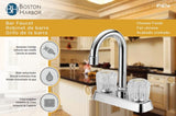 Boston Harbor PFN47850CP-LF Bar Sink Faucet, 1.8 gpm, 2-Handle, 3-Faucet Hole, Metal, Chrome Plated