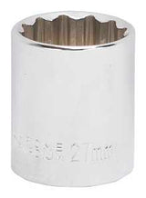 Vulcan MT6534143 Drive Socket, 27 mm Socket, 1/2 in Drive, 12-Point, Chrome Vanadium Steel, Chrome