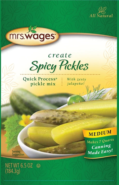 Mrs. Wages W658-J7425 Spicy Pickle Mix, 6.5 oz Pouch, Pack of 12