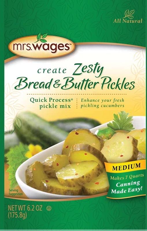 Mrs. Wages W659-J6425 Zesty Bread and Butter Pickle, 6.2 oz Pouch, Pack of 12