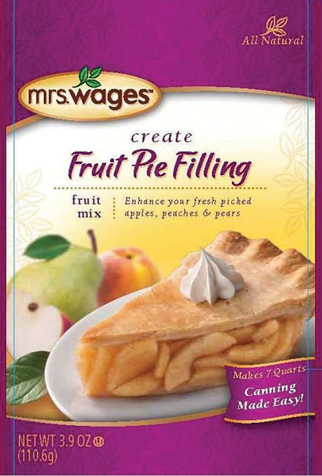 Mrs. Wages W801-J4425 Fruit Pie Filling Mix, 3.9 oz Pouch Pack of 12