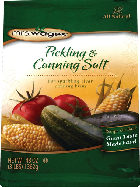 Mrs. Wages W510-B4425 Pickling and Canning Salt, 48 oz Pouch, Pack of 6