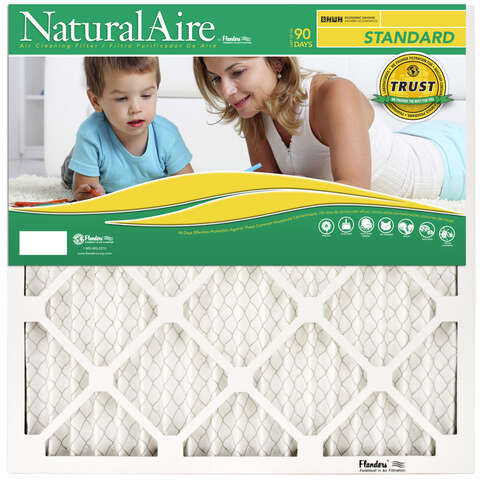 NaturalAire 14 in. W X 20 in. H X 1 in. D Synthetic 8 MERV Pleated Air Filter 1 pk, Pack of 12