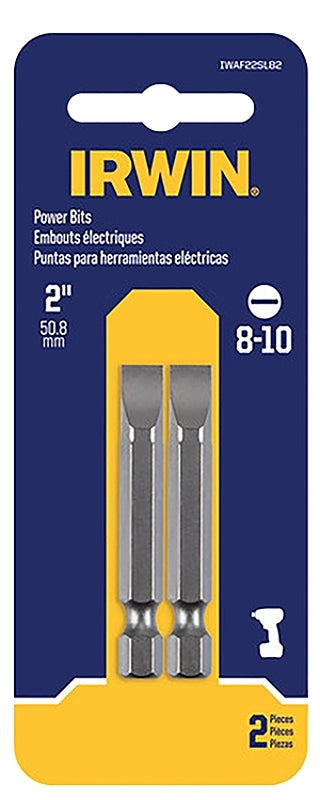 Irwin IWAF22SL682 Power Bit, #6 to 8 Drive, Slotted Drive, 1/4 in Shank, Hex Shank, 1-15/16 in L