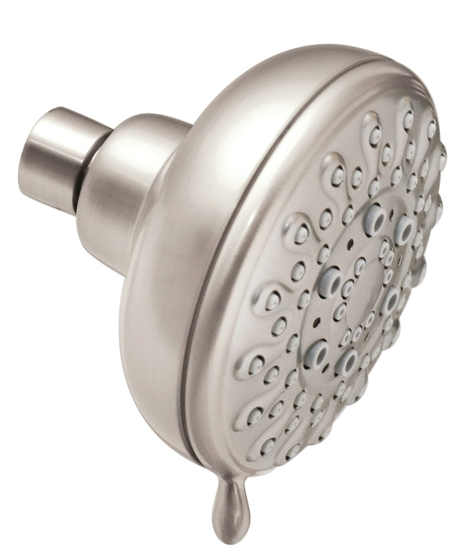 Moen Banbury Series 23045SRN Shower Head, 2 gpm, 1/2 in Connection, IPS, Brushed Nickel, 4 in Dia