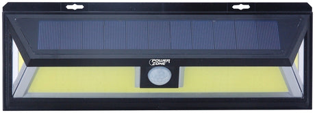 PowerZone 12452 Solar Powered Motion Sensor Wall Light, Lithium Battery, 1-Lamp, COB LED Lamp, ABS/PS Fixture, Black