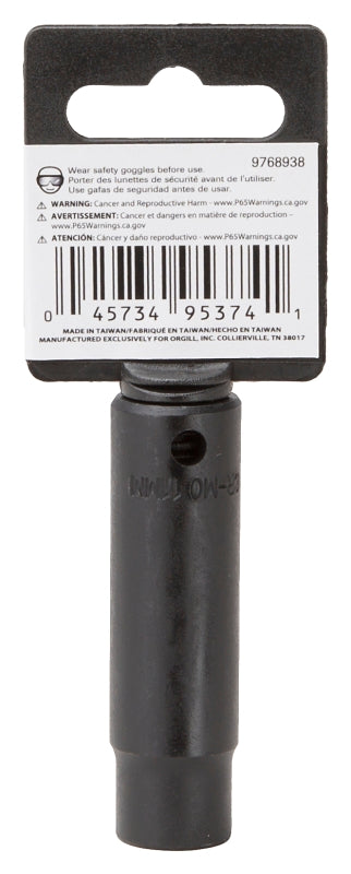 Vulcan MT6580141 Deep Impact Socket, 11 mm Socket, 3/8 in Drive, Deep Drive, 6-Point, Chrome Molybdenum Steel