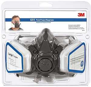 3M TEKK Protection 6311PA1-A/R6311 Valved Paint Respirator, L Mask, P95 Filter Class, 95 % Filter Efficiency