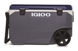 Igloo Maxcold Latitude Series 34547 Roller Cool Box, 90 qt Cooler, Polyethylene, Aegean Sea/Carbonite