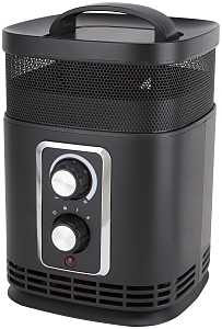 PowerZone PTC-156 360 deg Ceramic PTC Heater, 12.5 A, 120 V, 750/1500 W, 1500 W Heating, Black