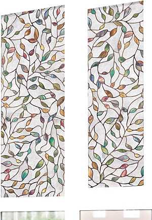 Artscape 02-3021 Window Film, 36 in L, 24 in W, New Leaf Pattern, Pack of 4