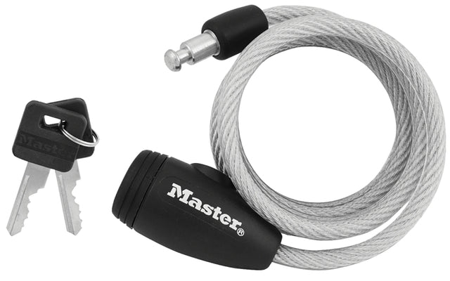 Master Lock 8109D Cable Lock, Keyed Key, Steel Shackle, Pack of 2