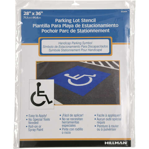 Hillman English White Handicap Parking Lot Stencil 36 in. H X 28 in. W