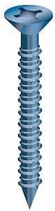 Cobra Anchors 620W Screw, 3/16 in Thread, 1-1/4 in L, Flat Head, Phillips, Robertson Drive, Steel, Fluorocarbon-Coated, 10/PK